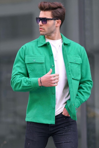 Madmext Yeşil Oversize Oduncu Erkek Gömlek 6709 Yeşil
