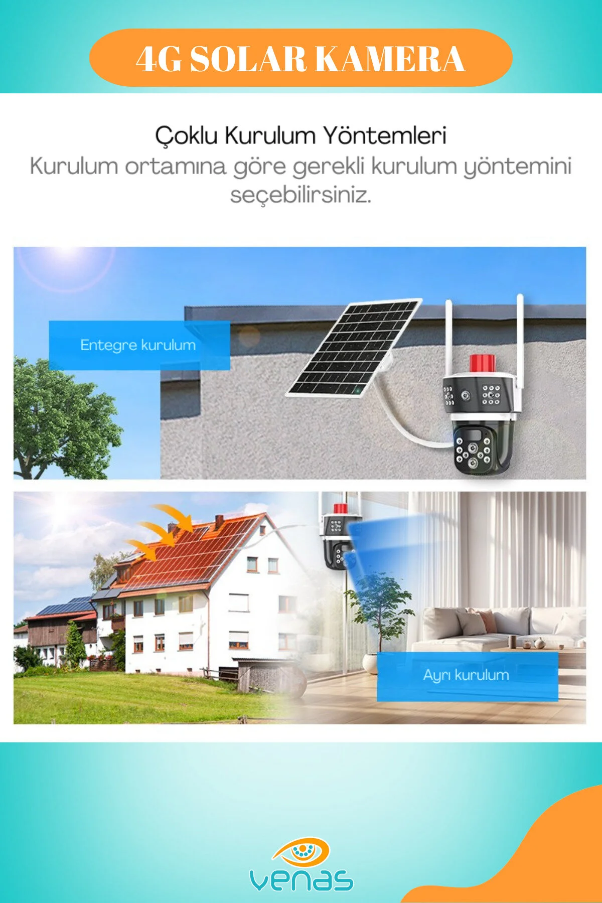 10x Zoom 4g Sim Kartlı Solar Güneş Enerjili Full Hd Çift Kameralı Akıllı Smart Güvenlik Kamerası