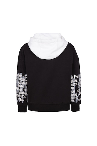 Brz Kids Baskılı Erkek Çocuk Kapüşonlu Sweatshirt Hoodie Siyah