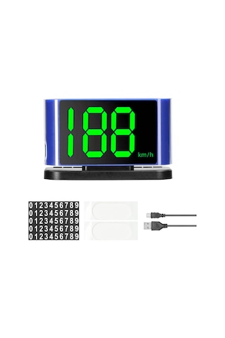 Jeehugo Araç Usb Hud Göstergesi, Hız Ölçer Ve Güven Uyarı Cihazı, Numara Gösterim Bölgesi İle Mavi Renk, 12v, Abs Malzeme