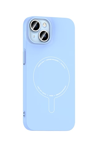 Maks Technology iPhone Uyumlu 14 Kılıf M-safe Şarj Özellikli Kamera Korumalı Mkst Elio Sert Pc Kapak - Açık Mavi