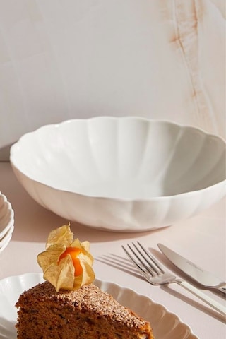 Kütahya Porselen Bone Luz Krem Bowl Kase 25x6cm 2000ml 2 Li Bnlzf25ks00 Çok Renkli