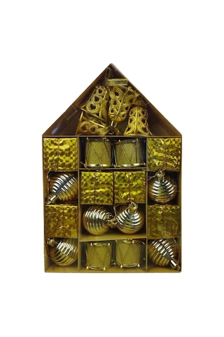 Yılbaşı Ağaç Süsü Lüks Karışık Gold 4 Cm 20li
