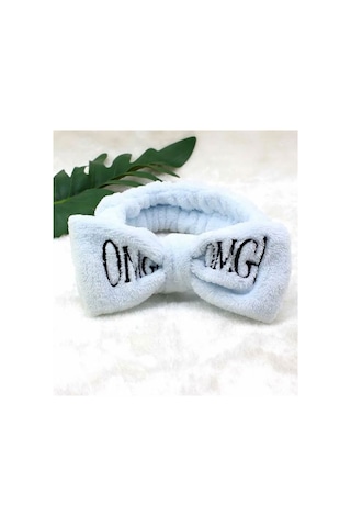 Omg Peluş Bandana Makyaj Spa Saç Bandı Buz Mavi Mavi