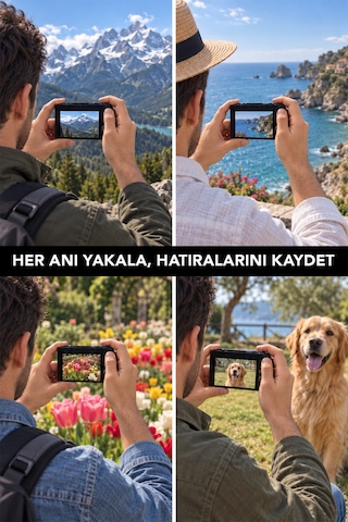 Mimtec Blm-106 Katlanabilir Ekranlı Kamera - 4k Ultra Hd 2 Mp Fotoğraf Video Çekme 12 Dil Destekli Vlog Kamerası