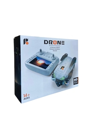 R08 Kumandadan Ekranlı Drone Çift Kamera Yedek Bataryalı App Kontrollü Quadcopter