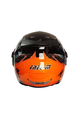 Motoanl Motosiklet Arrow Yarım Double Güneş Vizörlü Abs Material Kapalı Kask Turuncu