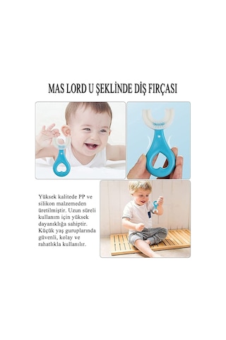 Mas Lord U Tipi Yeni Nesil Diş Fırçası Seti - Mavi Fırçalık + Mavi Düz 6-12 Yaş +Agarta Çocuk Diş Macunu