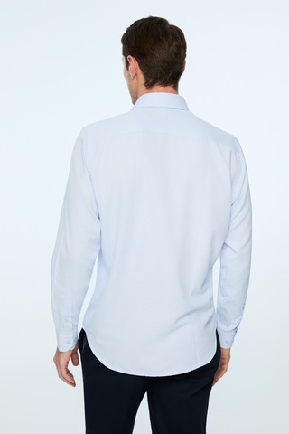 Morven Erkek A. Mavi Polyester Trend Desenli Dynamic Fit Sert Yaka Gömlek 26mc004071311 A. Mavi
