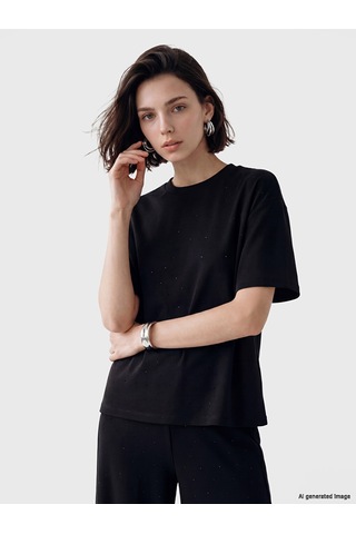Lcw Modest Siyah Soft Touch Kadın Tişört