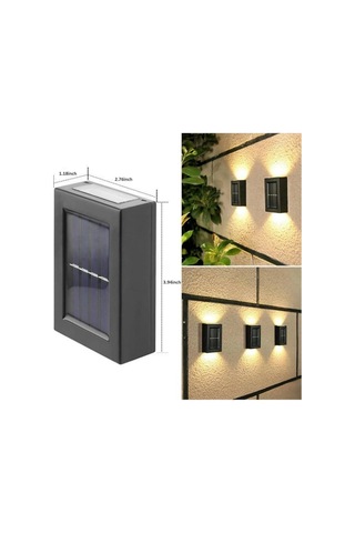 Dekoratif Duvar Lambası Solar Güneş Enerjili Bahçe Aydınlatması Çok Renkli