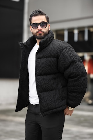 Erkek Dik Yaka Kışlık Örme Mont Çok Renkli