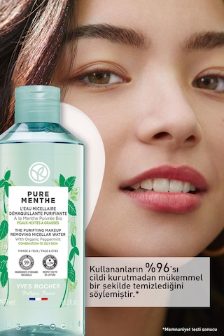 Yves Rocher Karma ve Yağlı Ciltler İçin Gözenek Sıkılaştırıcı Pure Menthe Prebiyotik Miseler Su 400 ML