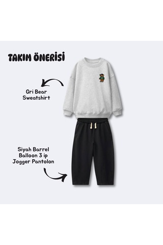 Laciel Prs Siyah Barrel Balloon Jogger Çocuk Pantolon