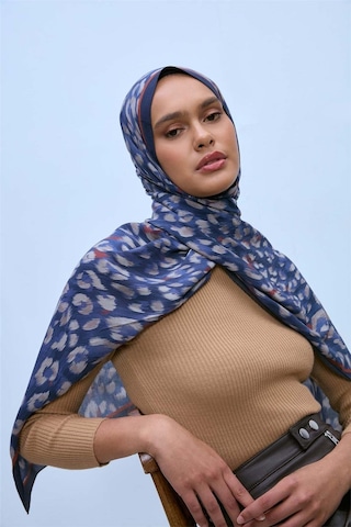 Silk Home Eco Viscose Leopar Desen Şal 6001 Lacivert-indigo