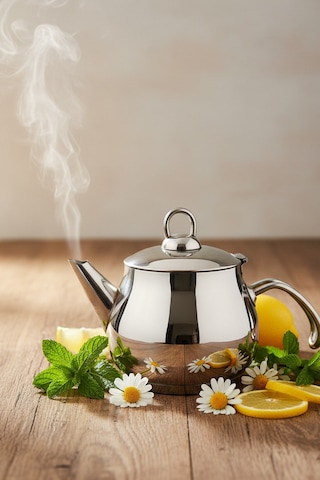 Yunusoğlu Home Küre 1 Litre Paslanmaz Çelik Bitki Çayı Demliği Inox