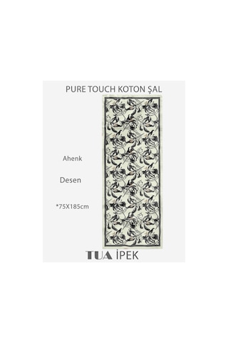 Vivid Floral Desen Pure Touch Koton Şal 75x185cm Çok Renkli