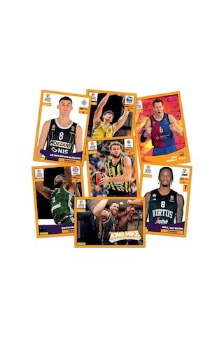 Promo Pack 2024-25 Turkish Airlines Euroleague Panini Official Sticker 1 Kutu 36 Paket-180 Adet