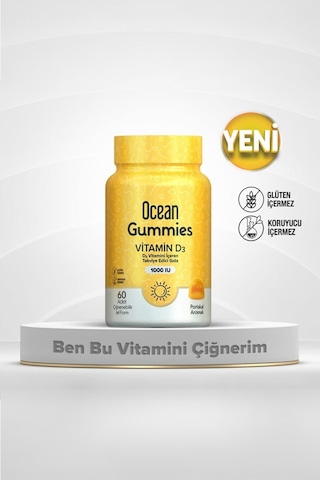 Ocean Gummies Vitamin D3 1000 IU D3 2 x 60 Çiğnebilir Jel Form