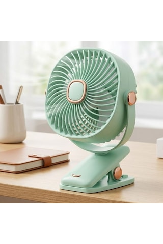 Büro Ev Ofis si İçin Şarjlı 3mod Mandallı 360 Dönen Masaüstü Duvara Monte Edilir Mini Fan