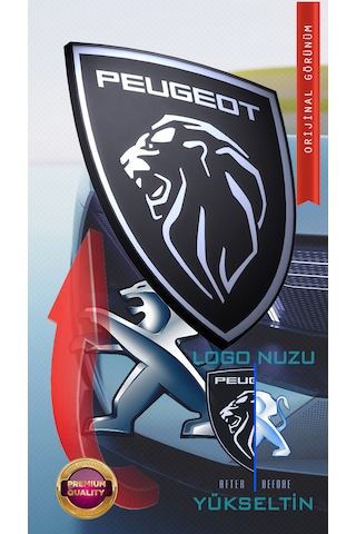 Peugeot Eğimli Yeni Aslan 3d Logo
