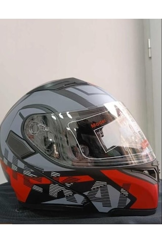Kc 902 Full Face Çene Açılır Güneş Vizörlü Motosiklet Kaskı L Beden Siyah Kırmızı Gri Siyah - Kırmızı