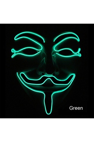 Wezone "led Işık Maskesi - 4 Modlu, 10 Renk Seçenekli, Parti Ve Kostüm Aksesuarı" Yeşil