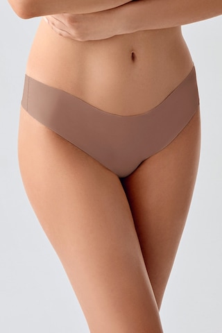 Kompedan Kadın String Lazer Kesim Slip Külot Cappuccino 9207 Kahverengi