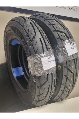 Tdt Tyres Rks Spontini Lastik Set 350-10glider Ve 90/90-12 Glider Dubleks Set Glider10