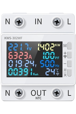 Weichuang01 Kws-302wf 170-270v Çok Fonksiyonlu Ac Weichuang01 Ekran Ray Gerilimi Ve Akım Ölçer