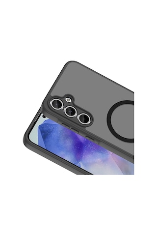 Maks Technology Samsung Galaxy Uyumlu S23 Fe Kılıf M-safe Şarj Özellikli Mkst Babet Kapak - Siyah