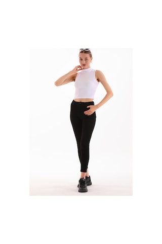 Kadın Likralı Kolsuz Crop Bluz BEYAZ Beyaz