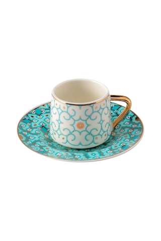 Jumbo Turquoise 2'Li Kahve Fincanı
