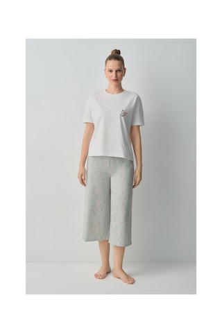 Suwen Julia Pamuklu Kapri Pijama Takımı Wsh1051001055 Yeşil