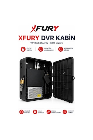 Fury Dvr Nvr Kamera Kayıt Cihazı Kabini - Abs Plastik Monitör Askı Kutusu 42x32x11 Cm