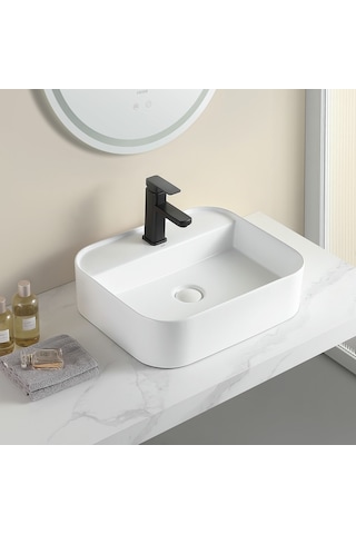 Ey-4720mb Mat Beyaz Tezgah Üstü Lavabo