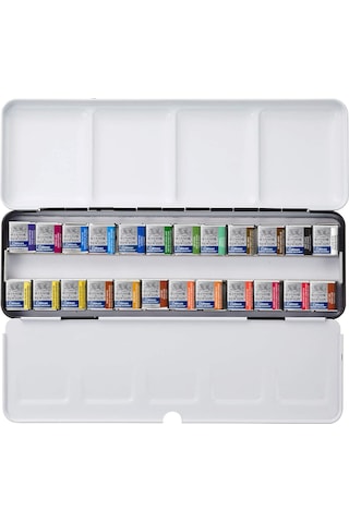 Winsor Newton Cotman Suluboya Seti 24 Renk Metal Kutu Profesyonel