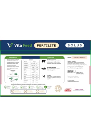 Vitafeed Fertilite Bolus 100 Gr 12 Adet