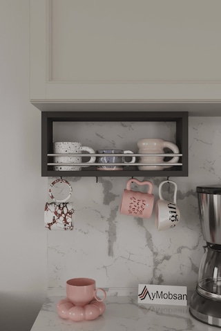 Trend Kupa Standı, Bardak Tutucu, Kupa, Fincan Askılığı Çok Amaçlı Raf 45 Cm, Antrasit Antrasit