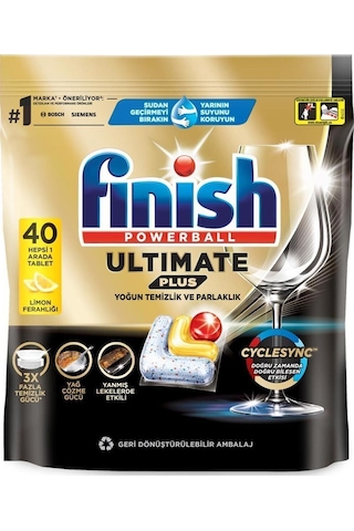 Finish Ultimate Plus Bulaşık Makinesi Deterjanı Kapsül Tablet Limon 40 Adet