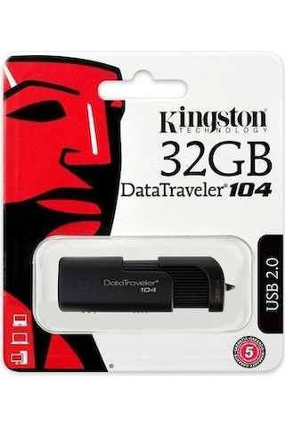 Kingston DataTraveller 104 DT104/32GB 32 GB Usb 2.0 Flash Bellek