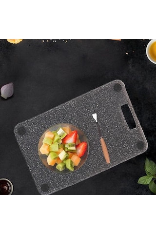 İmitasyon Mermer Sebze Mutfak Kesme Tahtası Meyve Bloğu Doğrama Kaymaz L