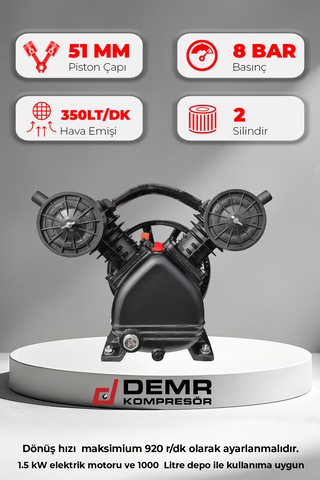 Kompresör Kafası Çift Piston 8 Bar Kompresör Id2051