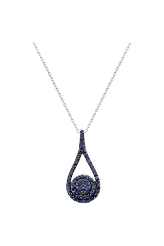 Safir Damla Tasarım Kolye Rose Gold
