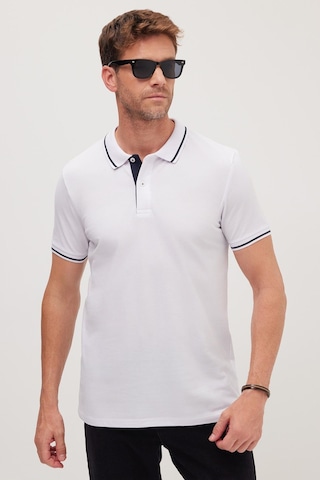 Tudors Erkek Slim Fit Dar Kesim %100 Pamuk Yumuşak Dokulu Serin Tutan Kumaş Düz Pike Beyaz Polo Yaka Tişört-42245 Beyaz
