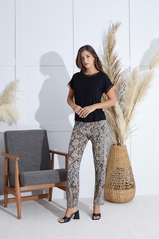 Sevim Kadın Kısa Kol Siyah Pijama Takım C7t7n651 001