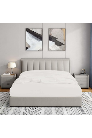 Soley Jersey %100 Pamuk Çift Kişilik 140 X 200 Lastikli Çarşaf Beyaz