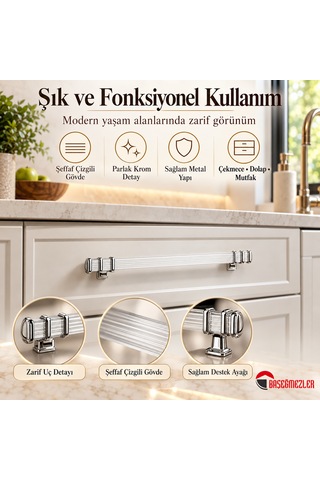 Haskan Kemer Kulp Krom/beyaz 160 Mm Krom - Beyaz