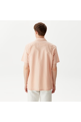 Nautica Erkek Turuncu Classic Fit Kısa Kollu Gömlek Çizgili W45407t Turuncu