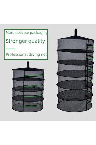 Symbee 4 Katlı Reçine Kurutma Ağı - Zipli Kapatılabilir, Çevre Dost Malzeme, Sebze-meyve-balık Kurutucu, Bahçe Gereci, 60cm Çaplı